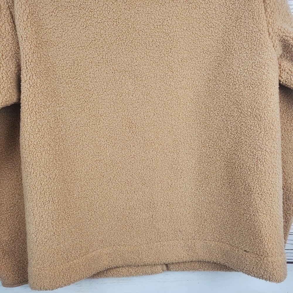 Joie Womens XS Tan Sherpa Snap Botton Fleece Lined Teddy Jacket - Picture 9 of 10